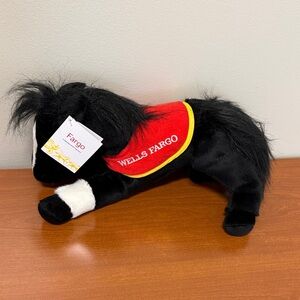 FARGO Wells Fargo Black and Red Stuffed Horse
